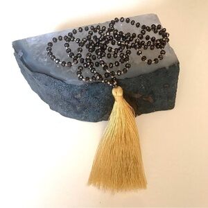 Hand Knotted Long 35” Tassel Necklace, Great Condition